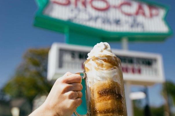 root beer float; sno cap; desserts