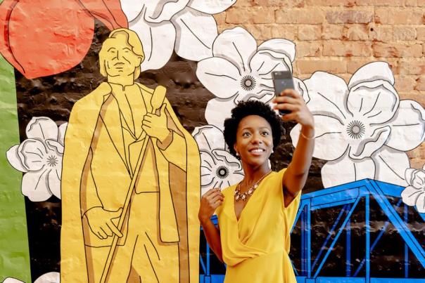 james brown; mural; public art; augusta