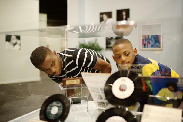 Kids in James Brown Exhibit