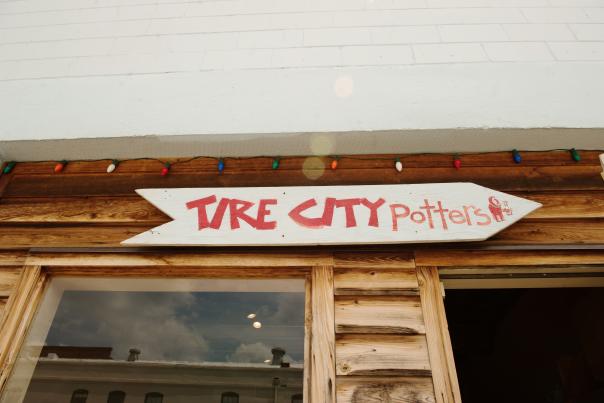 Tire City Potters Sign Detail
