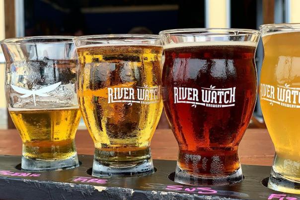 Flight of Beer at Riverwatch Brewery