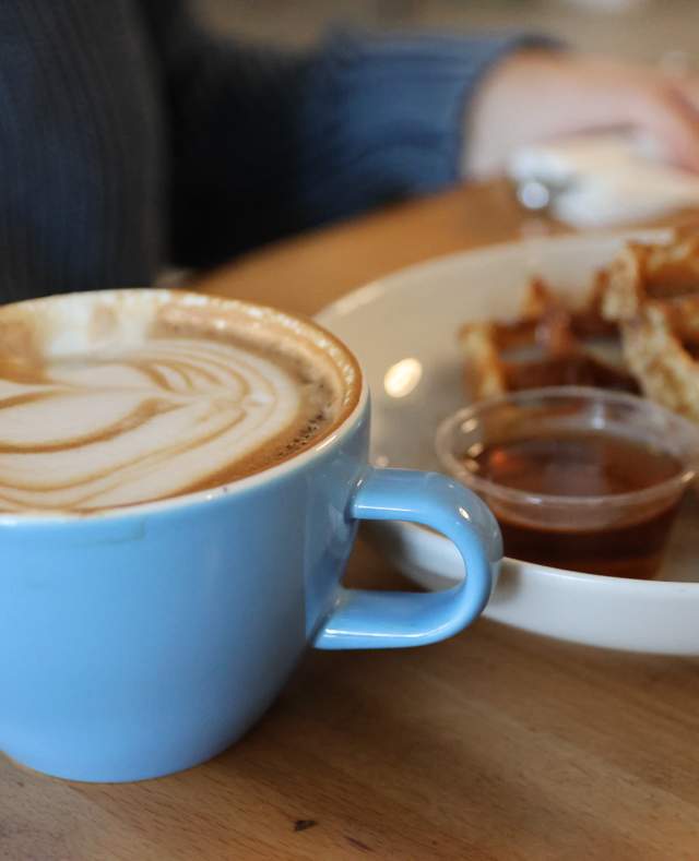 A mocha and churro waffles.