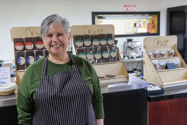 Ciao Bella Chocolat, owned by Karen Pacella, is a European style cafe that specializes in chocolate.