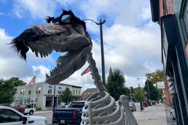 Every October, downtown Marshall has some silly, spooky fun with skeletons decorating stores and sidewalks.