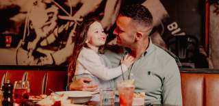 Father and Daughter out for dinner