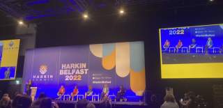 People on stage at Harkin Belfast 2022
