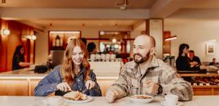 Couple enjoying brunch at Neighbourhood Cafe