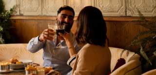 Couple with drinks at Old Inn Belfast