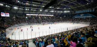Crowds watch an ice hockey match at The SSE Arena Belfast, home of the Belfast Giants