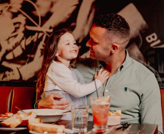 Father and Daughter out for dinner