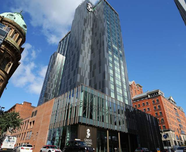 The exterior of the Hastings Grand Central Hotel in Belfast.