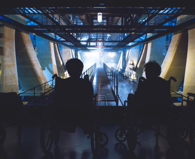 Visitors-using-wheelchairs-at-Titanic-Belfast