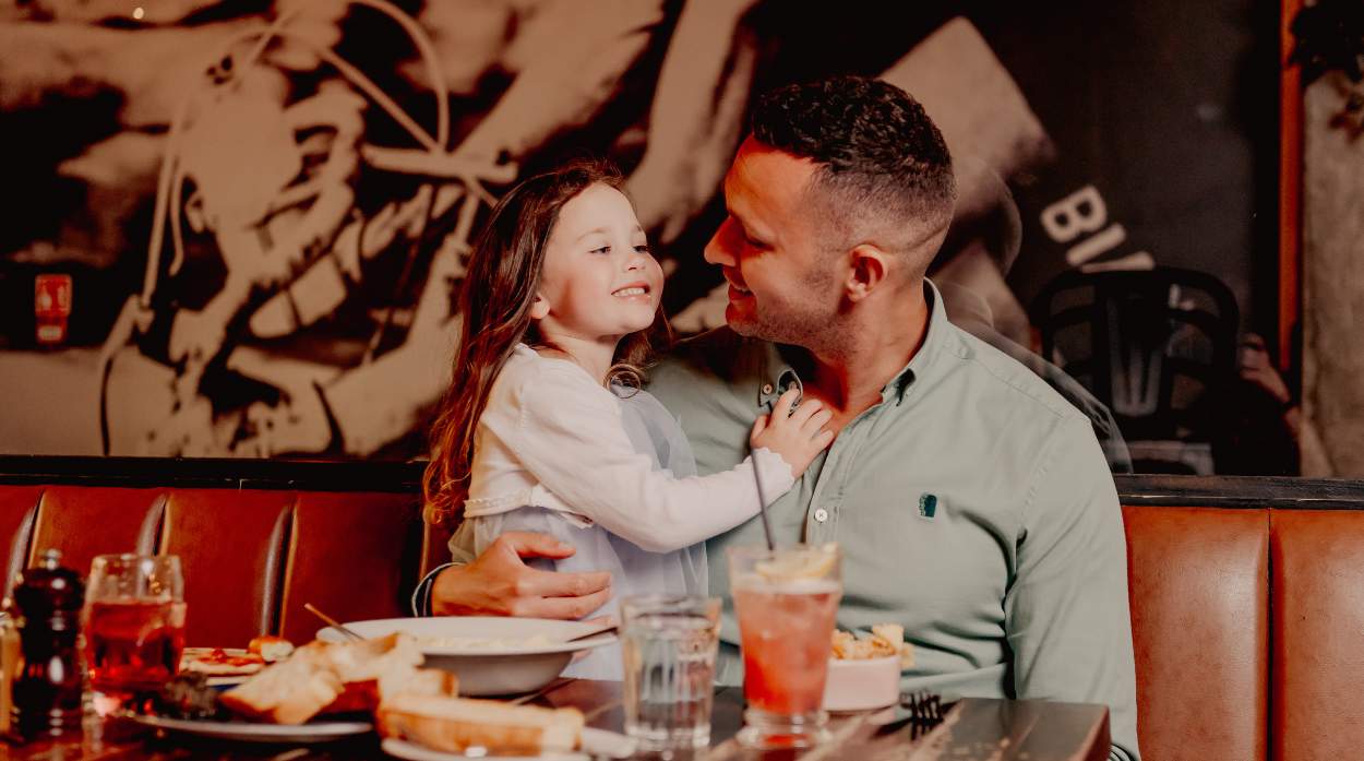 Father and Daughter out for dinner