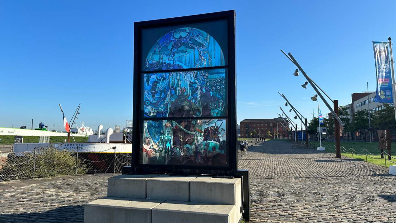 Stained glass window as part of the Glass of Thrones trail.