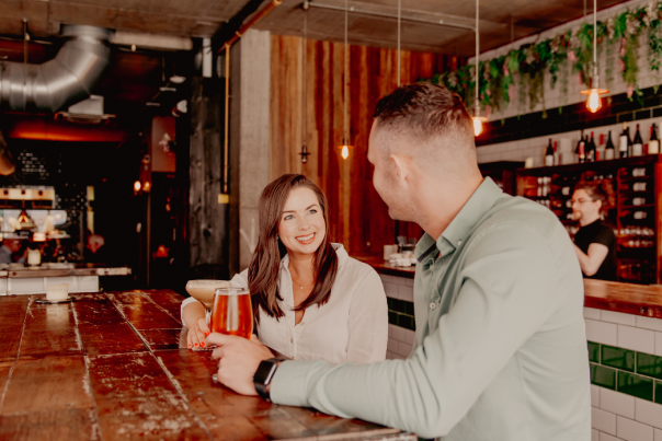 Couple having drinks in Coppi Belfast.