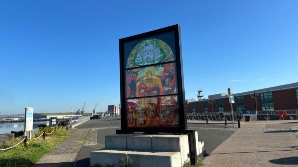 Stained glass window as part of the Glass of Thrones trail.