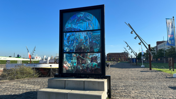 Stained glass window as part of the Glass of Thrones trail.