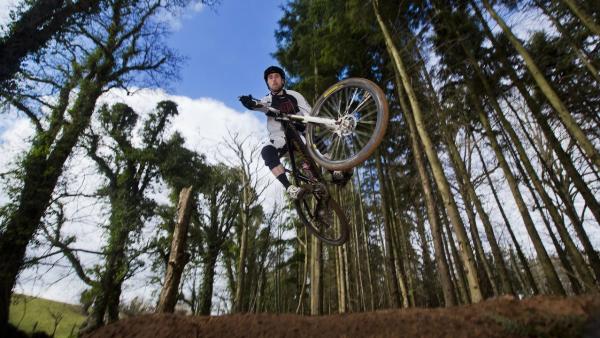 Mountain biking at Barnett Demesne.