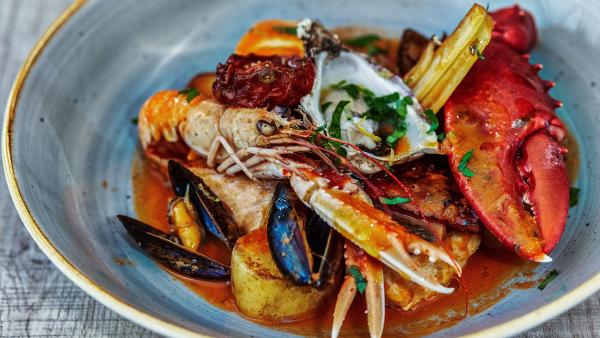 Plate of food at Mourne Seafood.