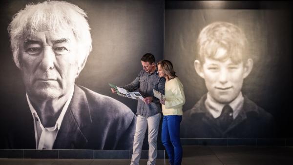 A couple exploring Seamus Heaney Homeplace