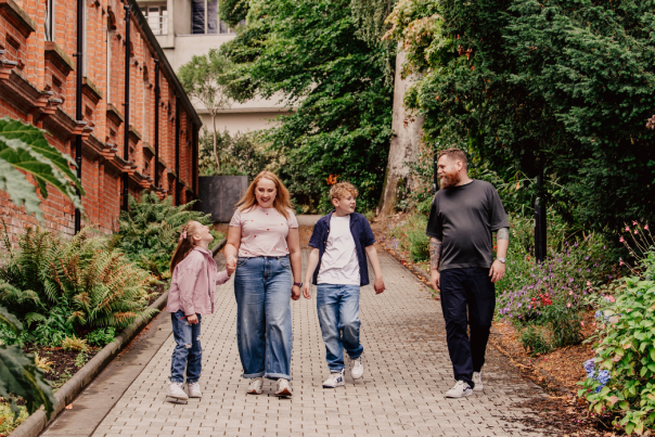 Family in Botanic Gardens
