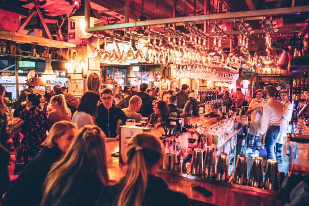 Behind the bar at Granny Annies