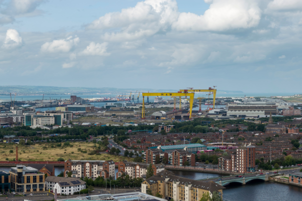 Belfast Landscape showing Harland and Wolff.