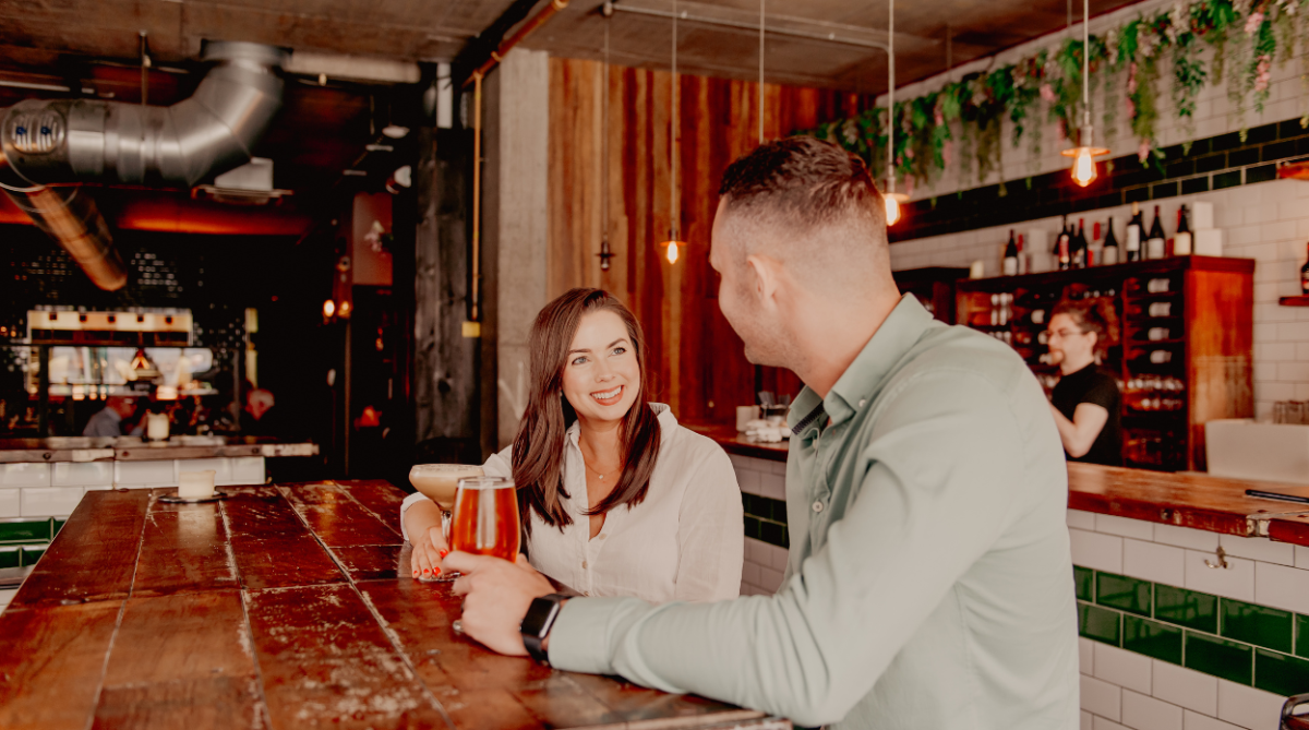 Couple having drinks in Coppi Belfast.