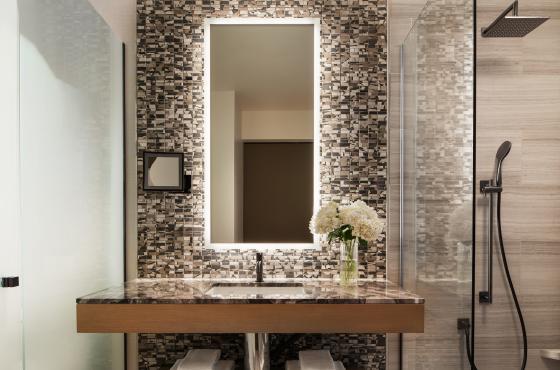 Standard guest room bathroom