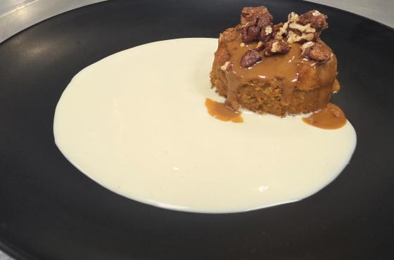 Seasonal Pumpkin Dulce de leche Bread Pudding