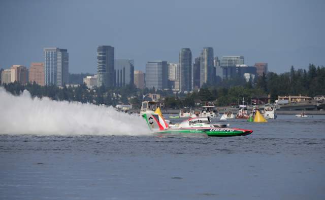 Seafair Hydroplane Bellevue Skyline