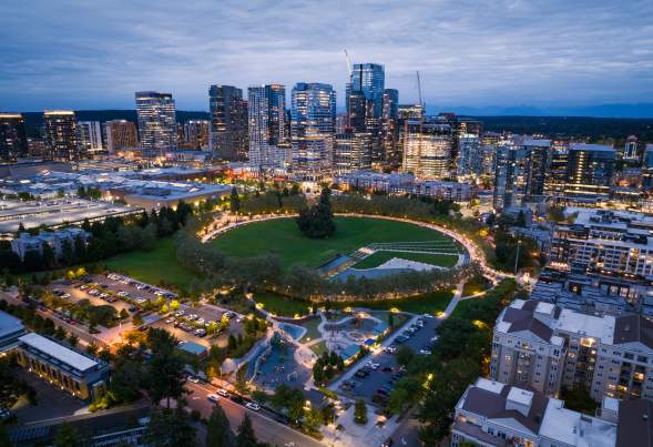 Downtown Bellevue at night