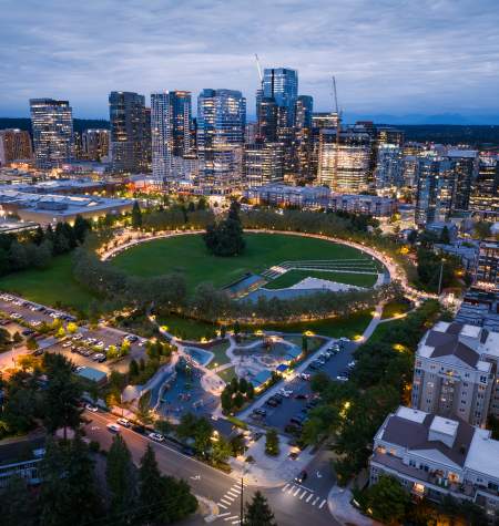 Downtown Bellevue at night