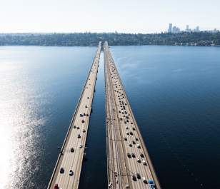 Bellevue to Seattle Floating Bridge 2 line Light Rail I-90