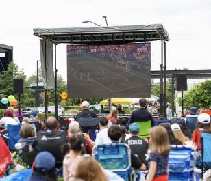 Soccer fans gather in Bellevue's Spring District for a World Cup Watch Party