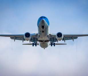 Airplane preparing to land