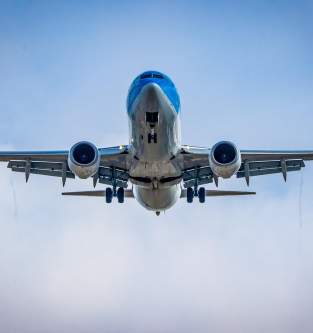 Airplane preparing to land