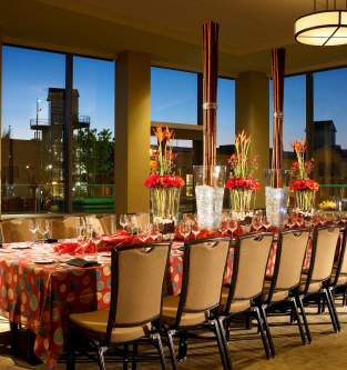 Dinning table for a big group at a fancy restaurant in Bellevue, Washington