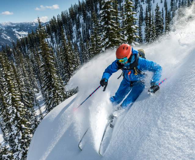 Individual skiing on the slopes of Washington