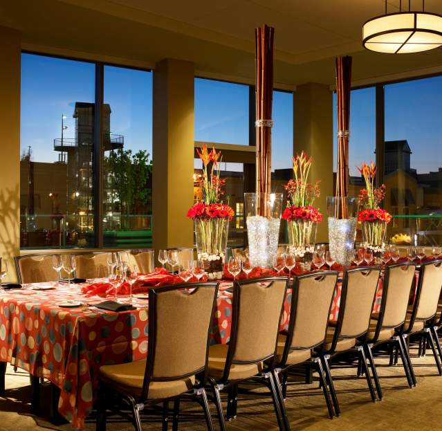 Dinning table for a big group at a fancy restaurant in Bellevue, Washington