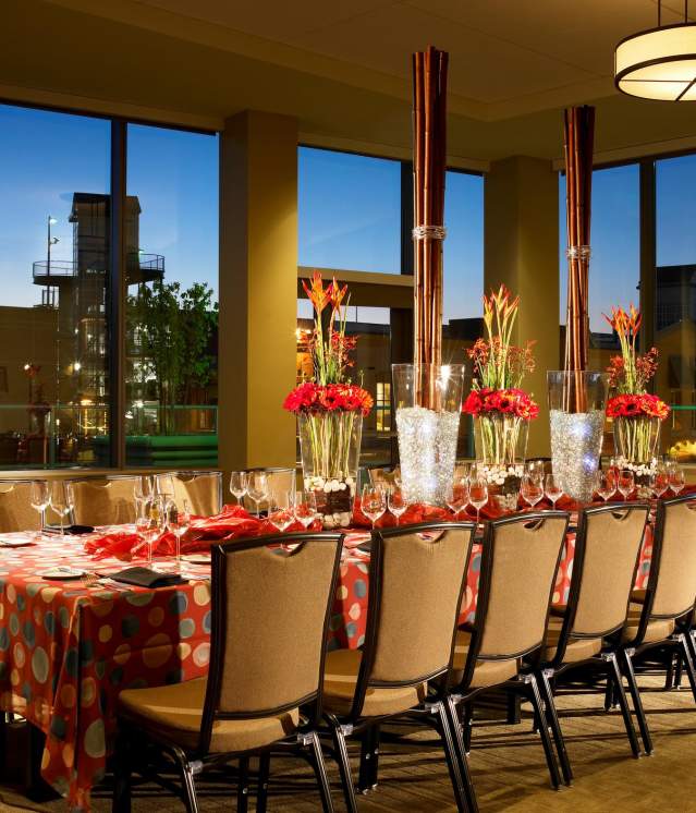 Dinning table for a big group at a fancy restaurant in Bellevue, Washington