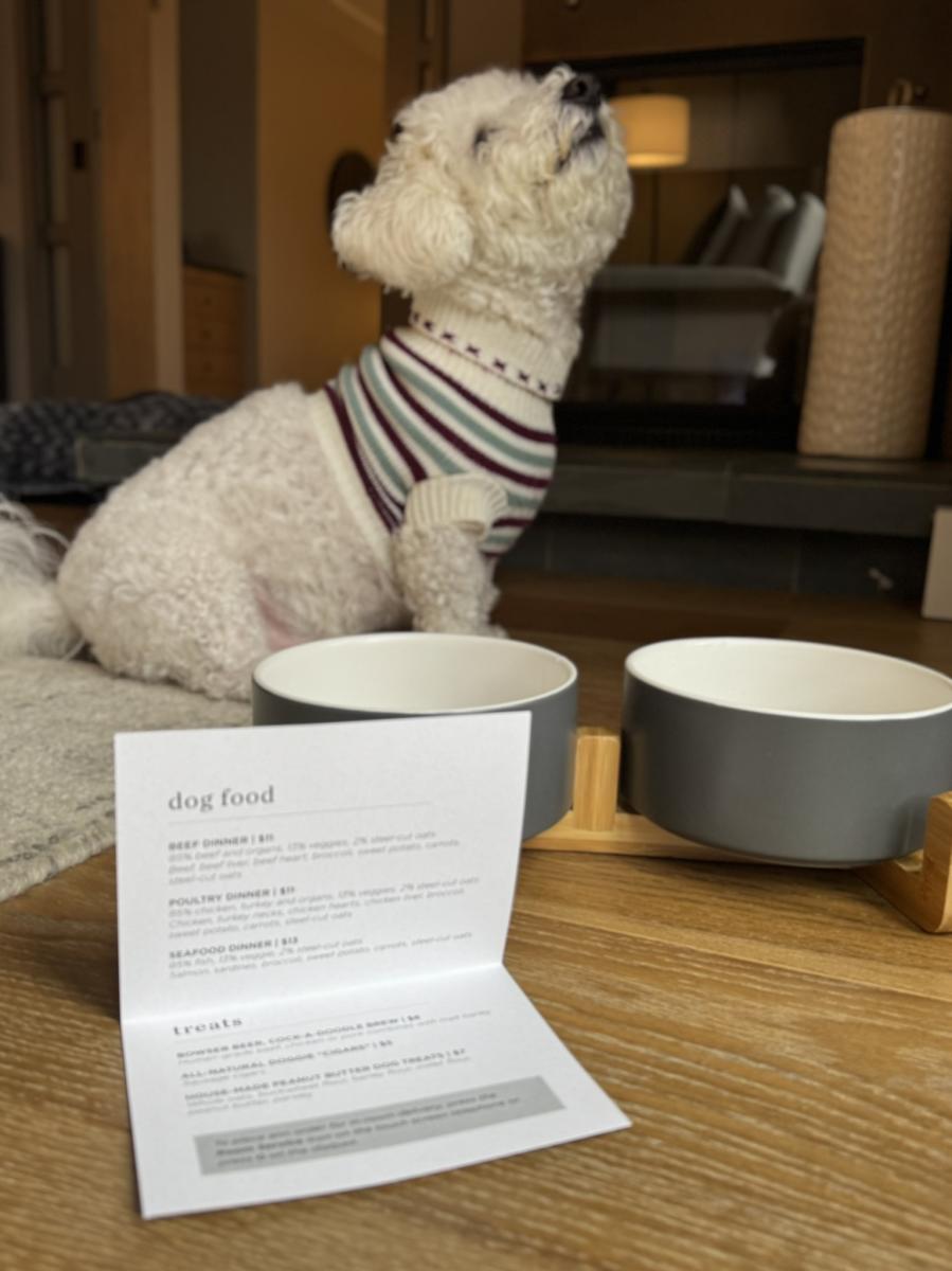Bellevue Club Hotel Doggy Menu