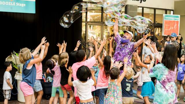 blowing bubbles
