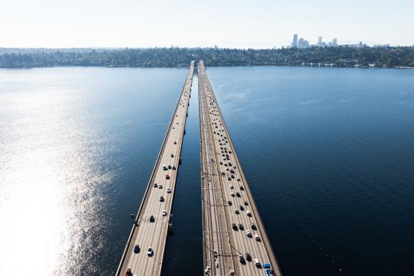 Bellevue to Seattle Floating Bridge I-90 2 Line Light Rail