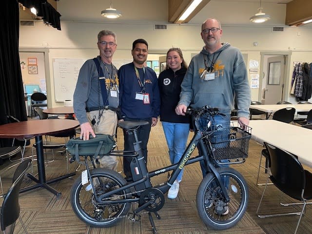 BikeHop E-Bike being received by Jubilee Reach