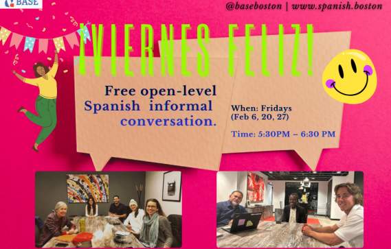 ¡Viernes Felices!: free in-person Spanish convo practice