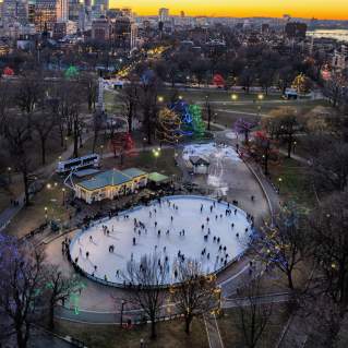Aerial of frog pond skating taken in 2023.