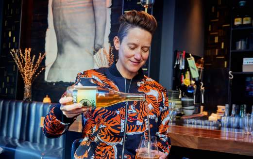 Photo of Haley Fortier, owner of nathálie wine bar.