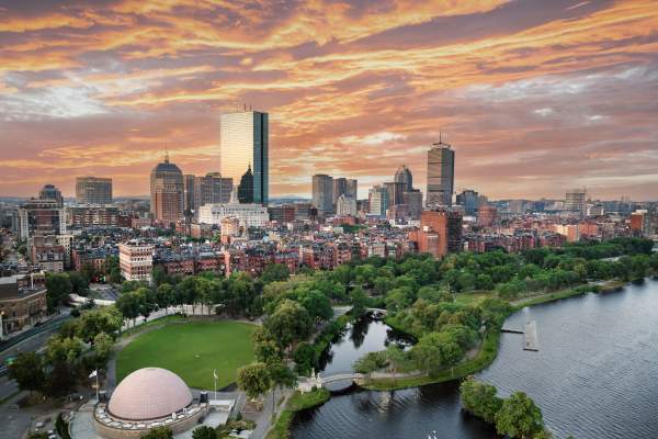 Aerial view of Boston's Skyline