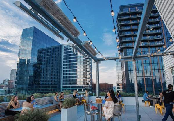 The Rooftop Bar at Deck 12 Yotel In Boston, MA
